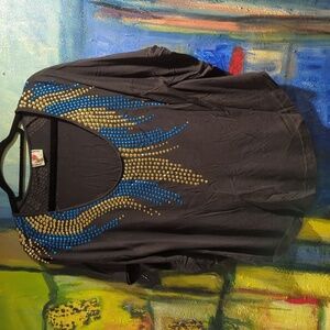 VINTAGE Free People charcoal studded pullover top Size Medium